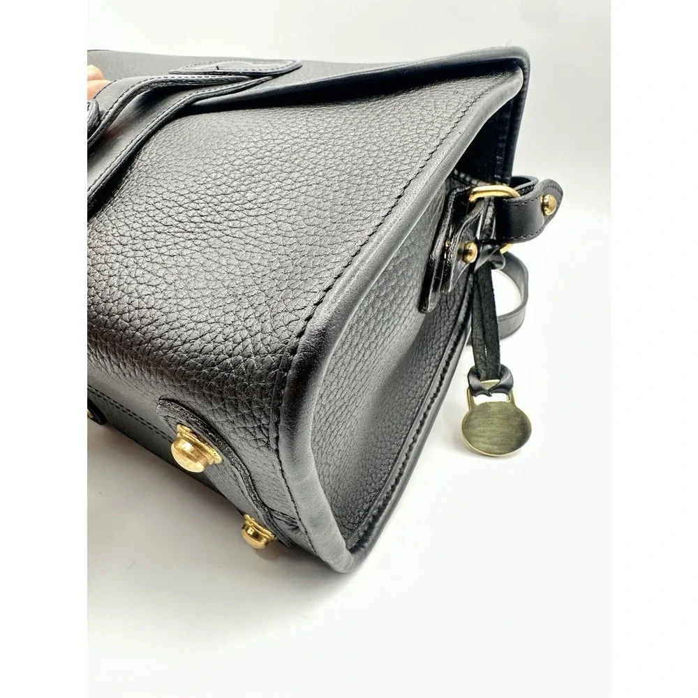 Vintage Dooney & Bourke AWL Essex Crossbody Bag Black Leather Gold Hardware